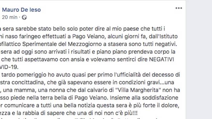 nuova vittima nel sannio un anziana di pago veiano