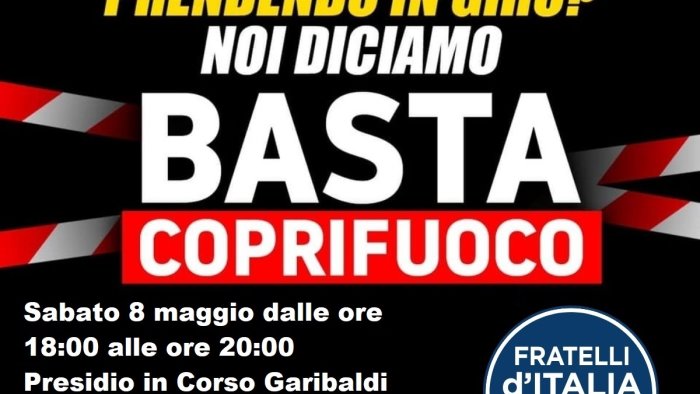 sabato manifestazione di protesta contro il coprifuoco