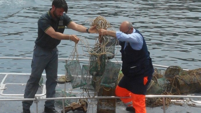 a sorrento operazione della gdf contro la pesca di frodo e le nasse fuorilegge