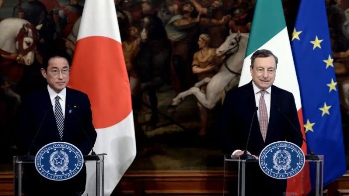 ucraina draghi impegno italia e giappone per la tregua