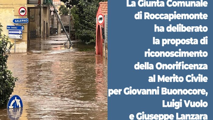 salvarono persone dalla solofrana proposto riconoscimento al merito civile