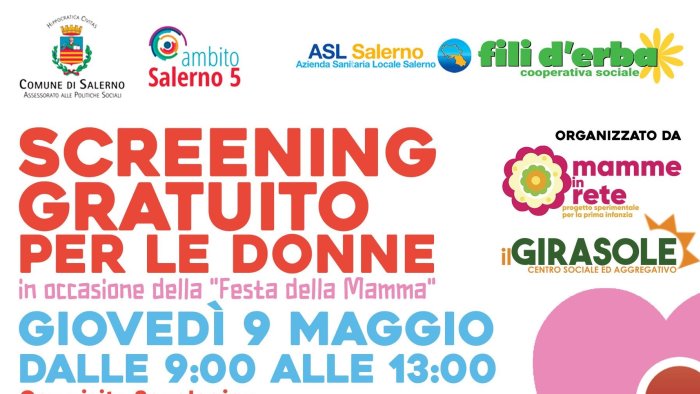 festa della mamma a salerno screening gratuiti per le donne