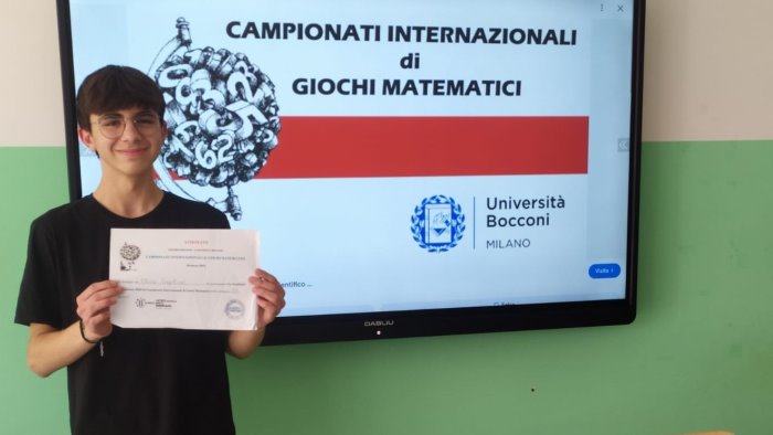 campionati di giochi matematici agostino oliva vola in finale a milano