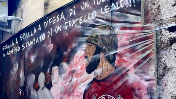 un murales nel centro storico per ricordare matteo leone