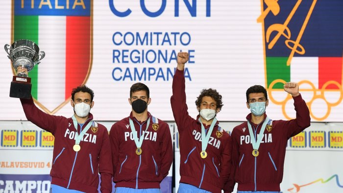 scherma a napoli titolo tricolore di spada maschile per le fiamme oro di cuomo