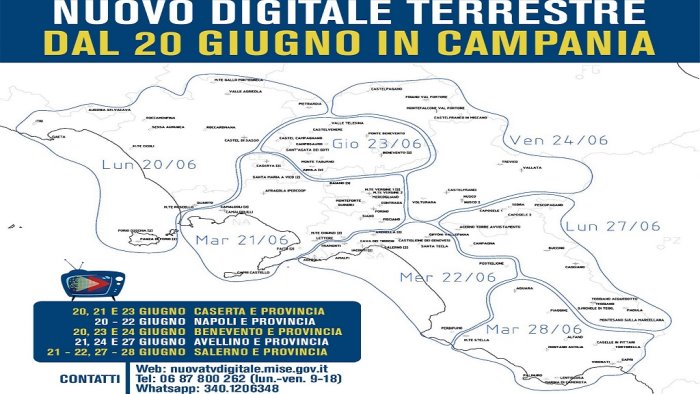 dal 20 giugno parte il nuovo digitale terrestre in campania ecco tutte le date