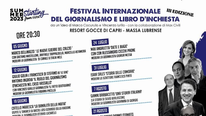 a massa lubrense il festival internazionale del giornalismo e libro d inchiesta