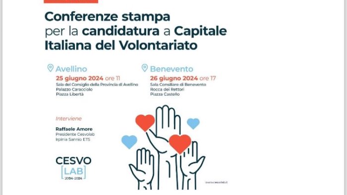 avellino e benevento candidate capitale italiana del volontariato 2025