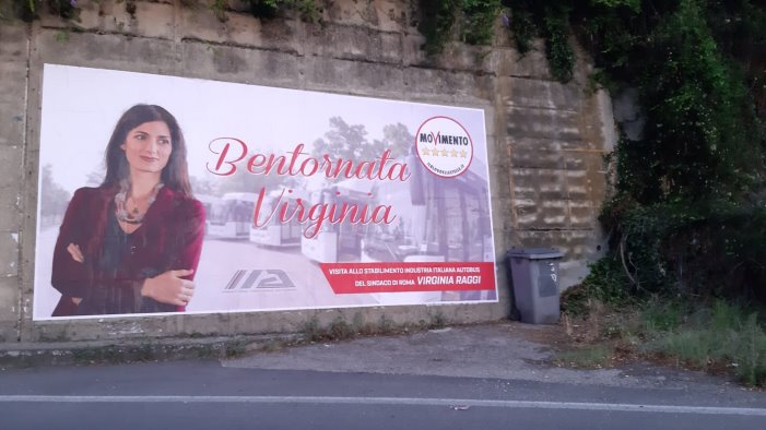 in valle ufita manifesti 6x3 per accogliere virginia raggi