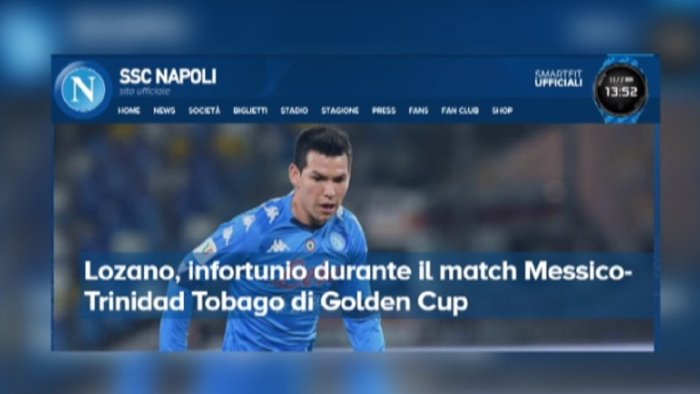 che paura per lozano ma il napoli rassicura tutto sotto controllo