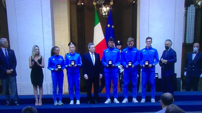 atletica sibilio ricevuto da draghi insieme alla nazionale e berrettini