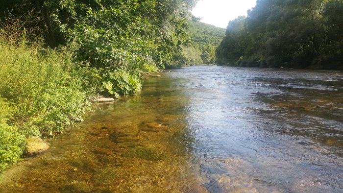 fiumi in regime di magra estiva ma per volturno e sele livelli piu elevati