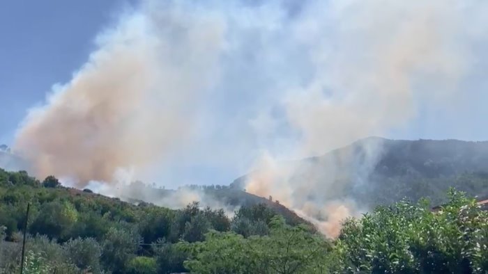 ancora fiamme nel salernitano incendio a baronissi