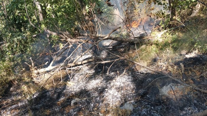 tentativo di incendio a monte caruso volontari e abitanti evitano il peggio