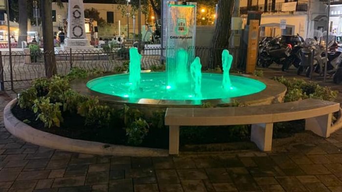 agropoli completato il restyling della fontana di viale europa