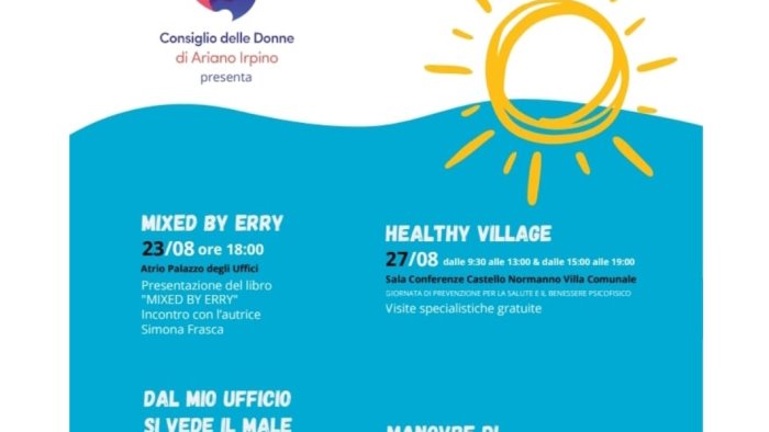 estate arianese 2023 ecco gli eventi promossi dal consiglio delle donne