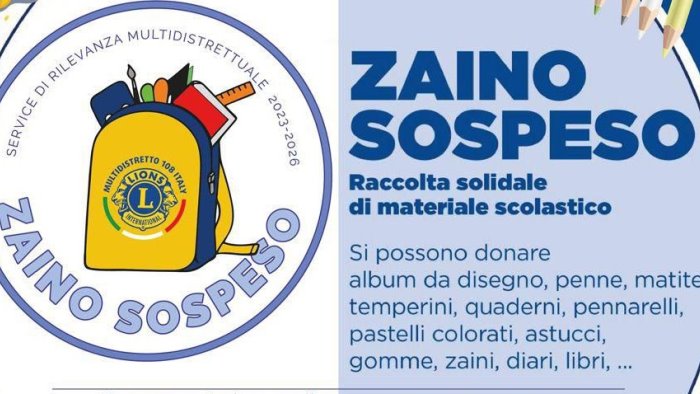 zaino sospeso raccolta solidale di materiale scolastico in irpinia