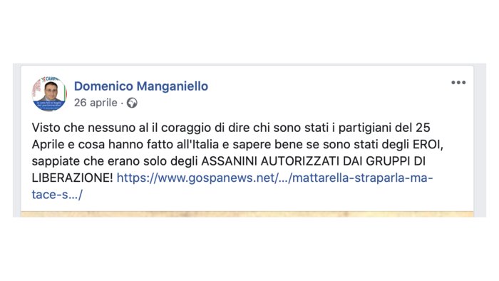 partigiani assassini il post di un candidato di de luca