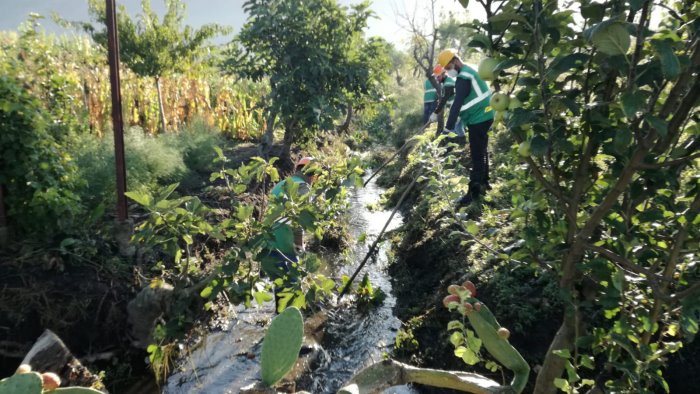 nocera inferiore lavori di pulizia sul canale rio pennacchio