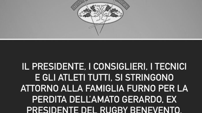 il rugby benevento si stringe attorno alla famiglia furno