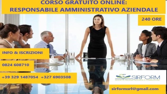 opportunita con sirform corso gratuito responsabile amministrativo aziendale