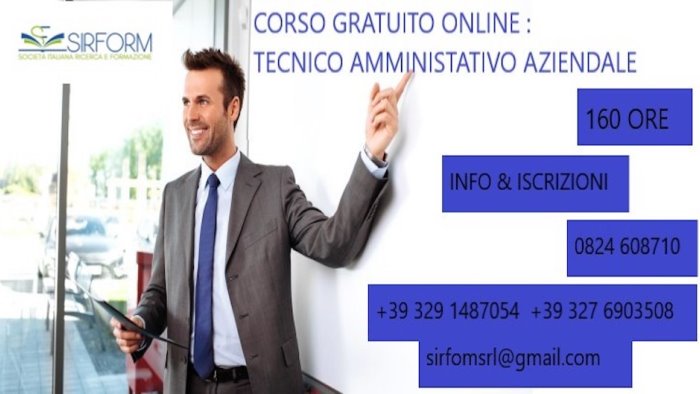 l opportunita con sirform corso gratuito per tecnico amministrativo aziendale