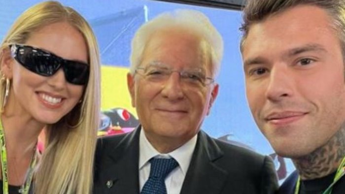 al gp di monza selfie dei ferragnez con mattarella