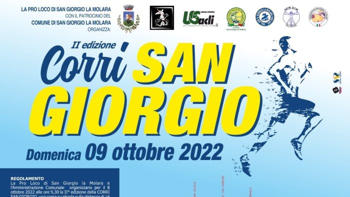 corri san giorgio ii edizione il 9 ottobre ecco come iscriversi alla gara