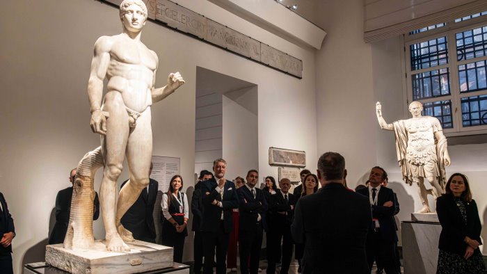 g7 cultura ci siamo le delegazioni accolte da giuli al museo archeologico