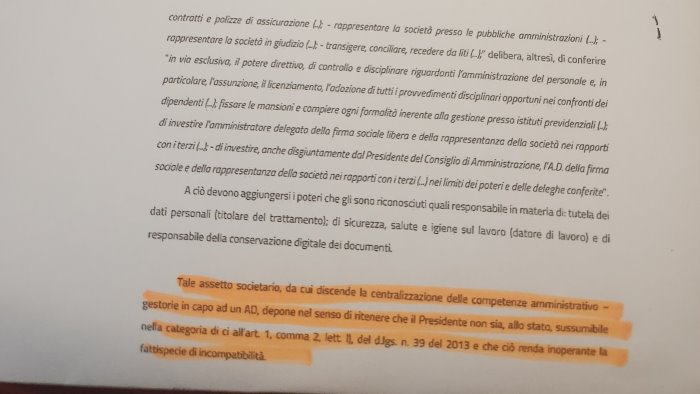 l anac da ragione a santoli nessuna incompatibilita