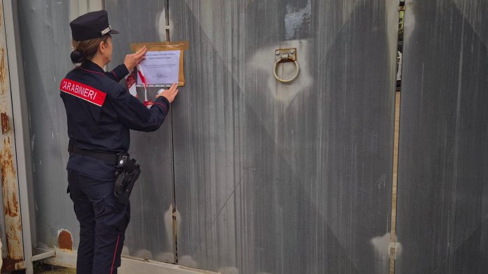 piazzale di un opificio abusivo i carabinieri forestali denunciano il titolare